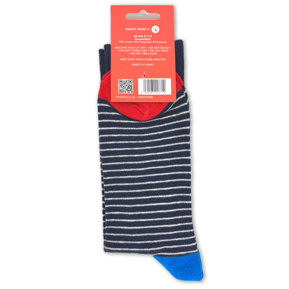 Snazzy Socks You Rock! Lightening Bolt Mens Socks Size 9-11.5 Novelty Sock Gift