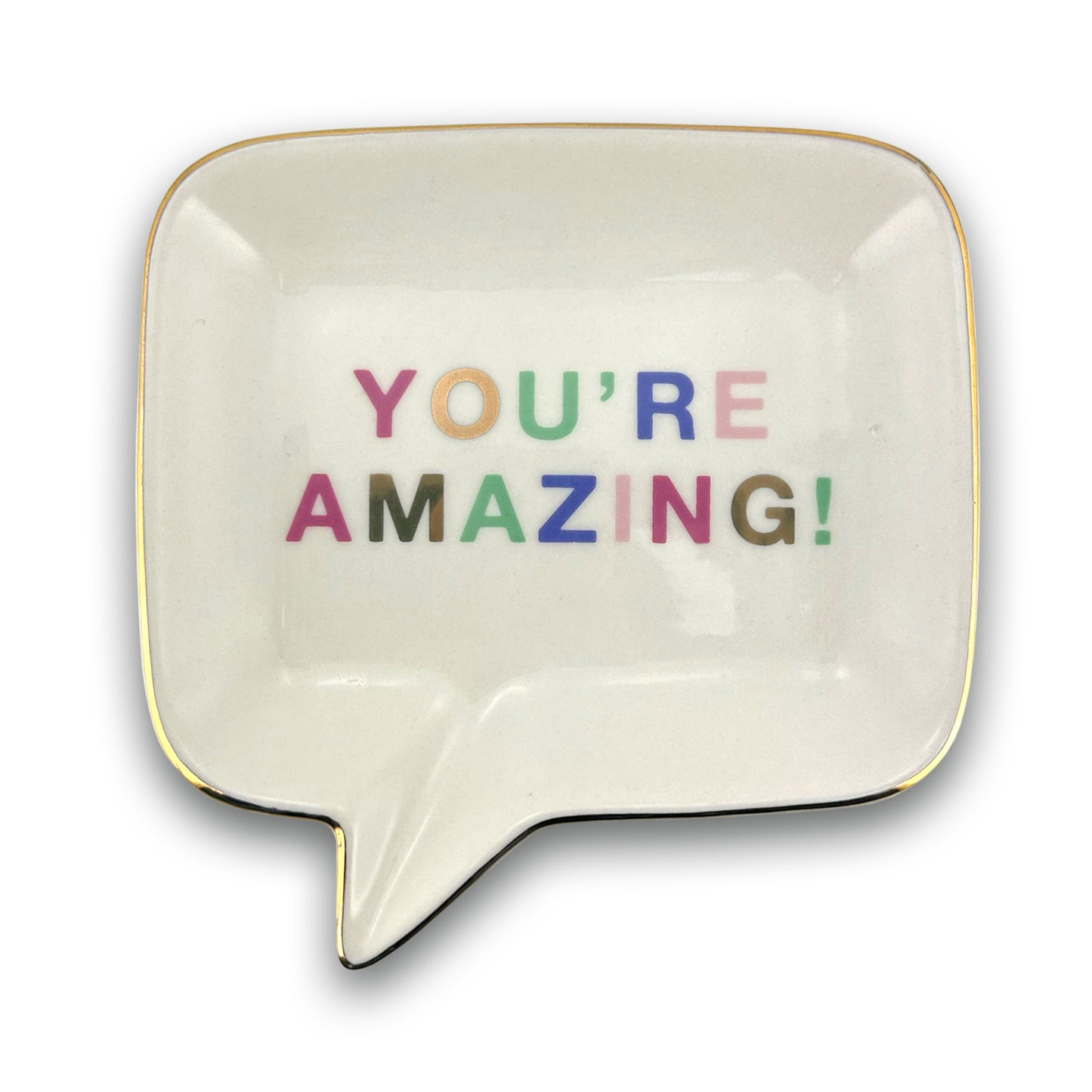 Speech Bubble You're Amazing! Ceramic Trinket Tray Dish Decorative Gift For Her