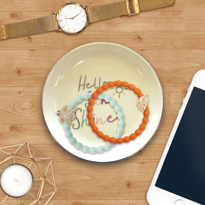 Round Hello Sunshine Ceramic Trinket Tray Dish Decorative Gift For Her