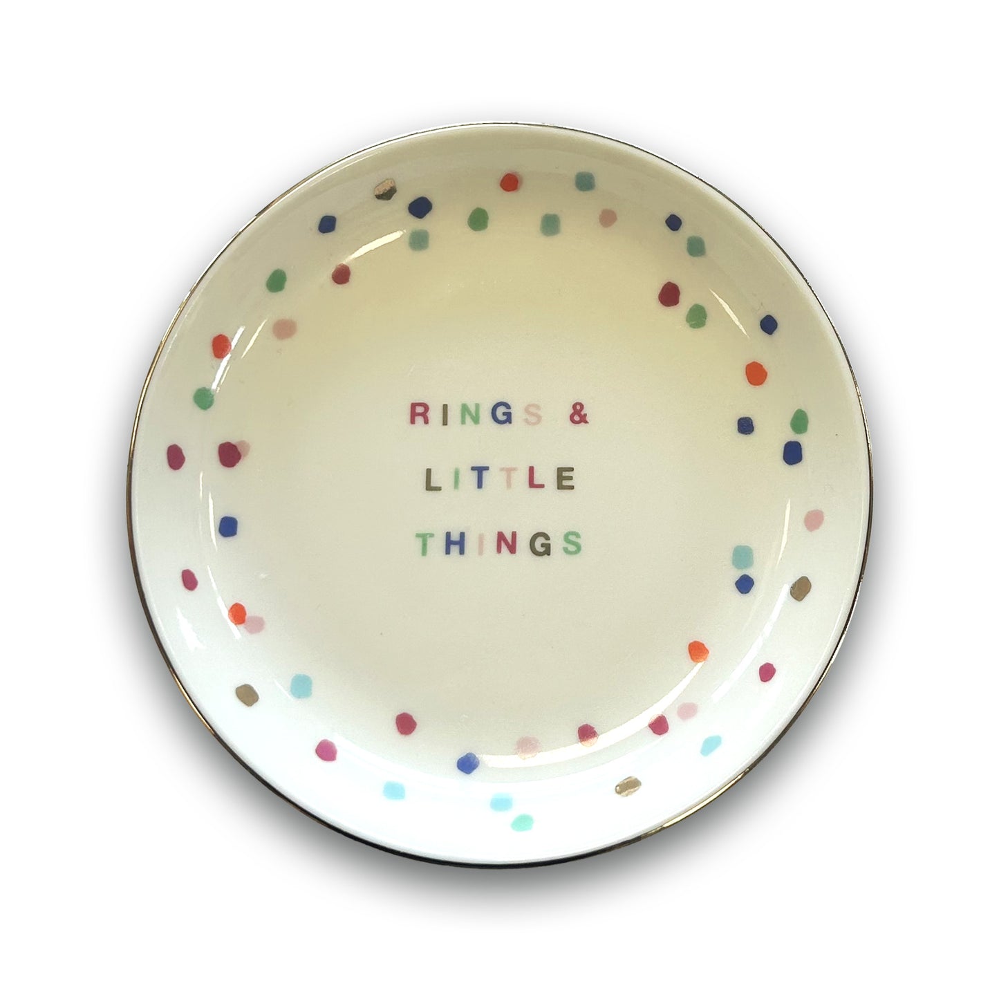 Round Rings & Little Things Ceramic Trinket Tray Jewellery Dish Gift For Her