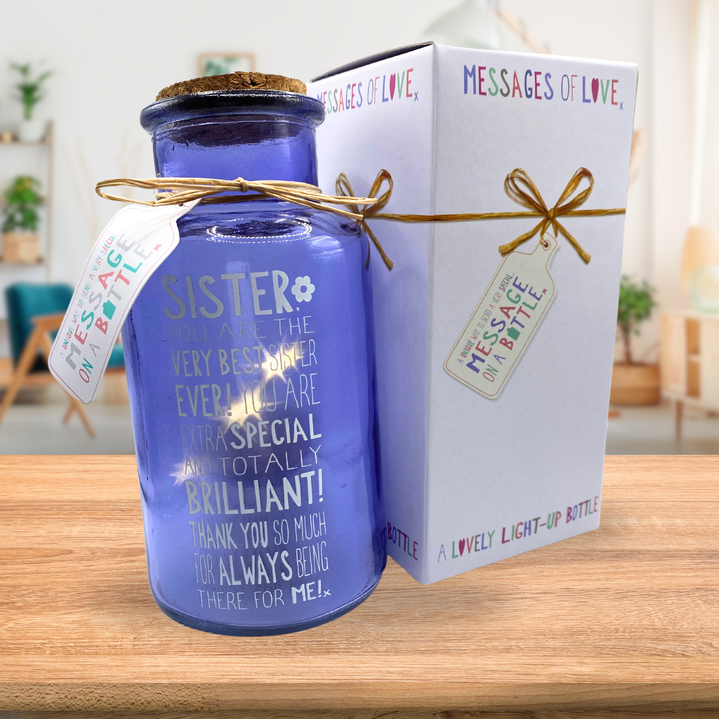 Best Sister Ever Light Up Jar Messages Of Love Glass Jar With LED Lights