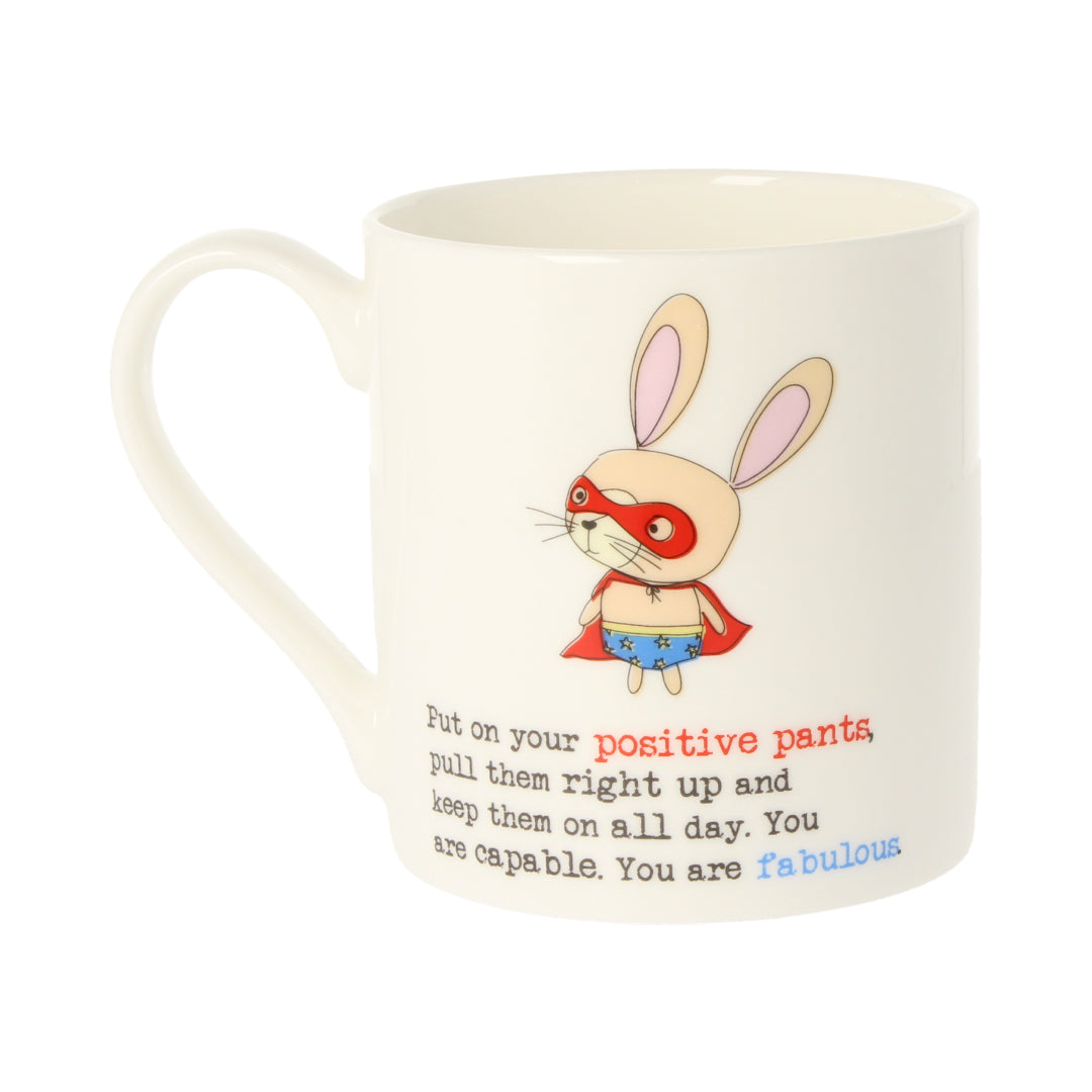 Dandelion Stationery Positive Pants Super Bunny Good Luck Mug Funny Gift Idea