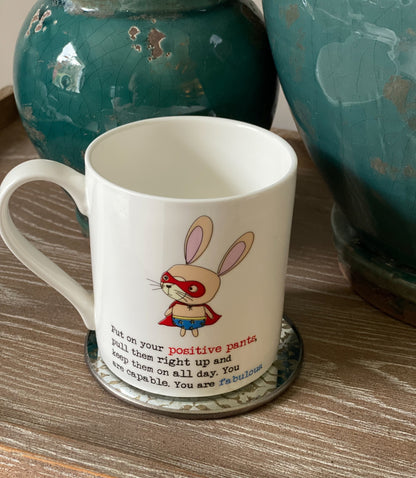 Dandelion Stationery Positive Pants Super Bunny Good Luck Mug Funny Gift Idea