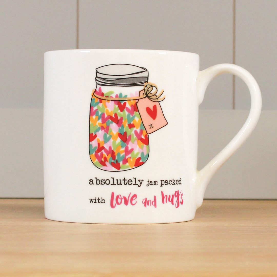 Dandelion Stationery Love & Hugs Heart Filled Jar Mug Funny Gift Idea