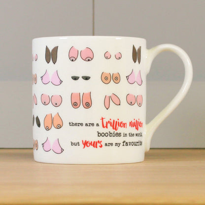 Dandelion Stationery Trillion Million Boobies Favourite Boobies Mug Funny Gift