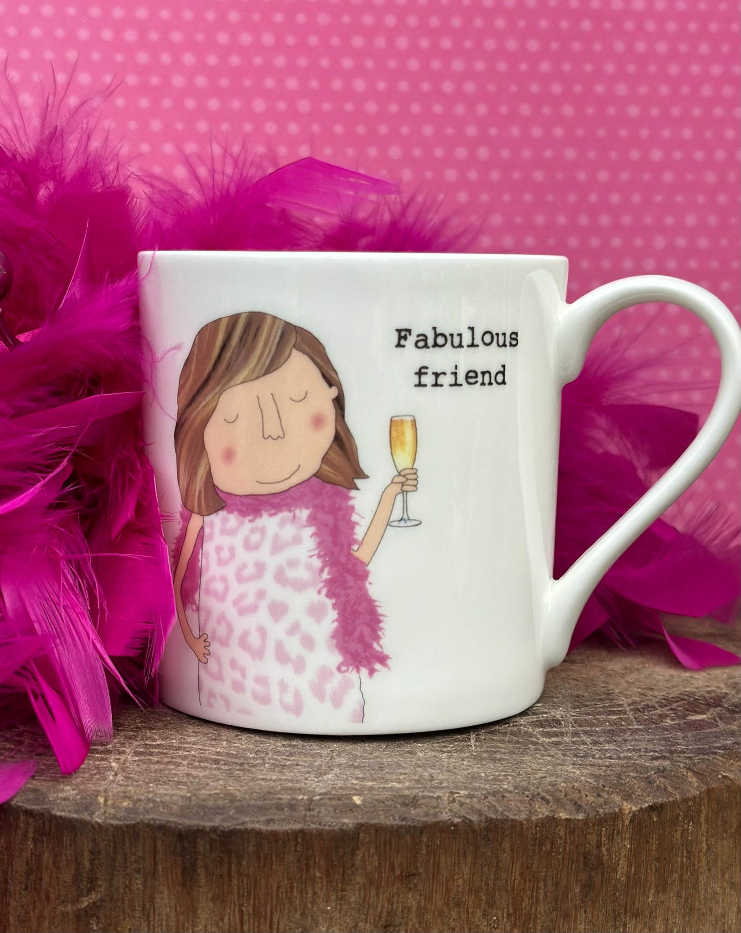 Rosie Made A Thing Fabulous Friend Feather Boa Bestie Mug Funny Gift Idea