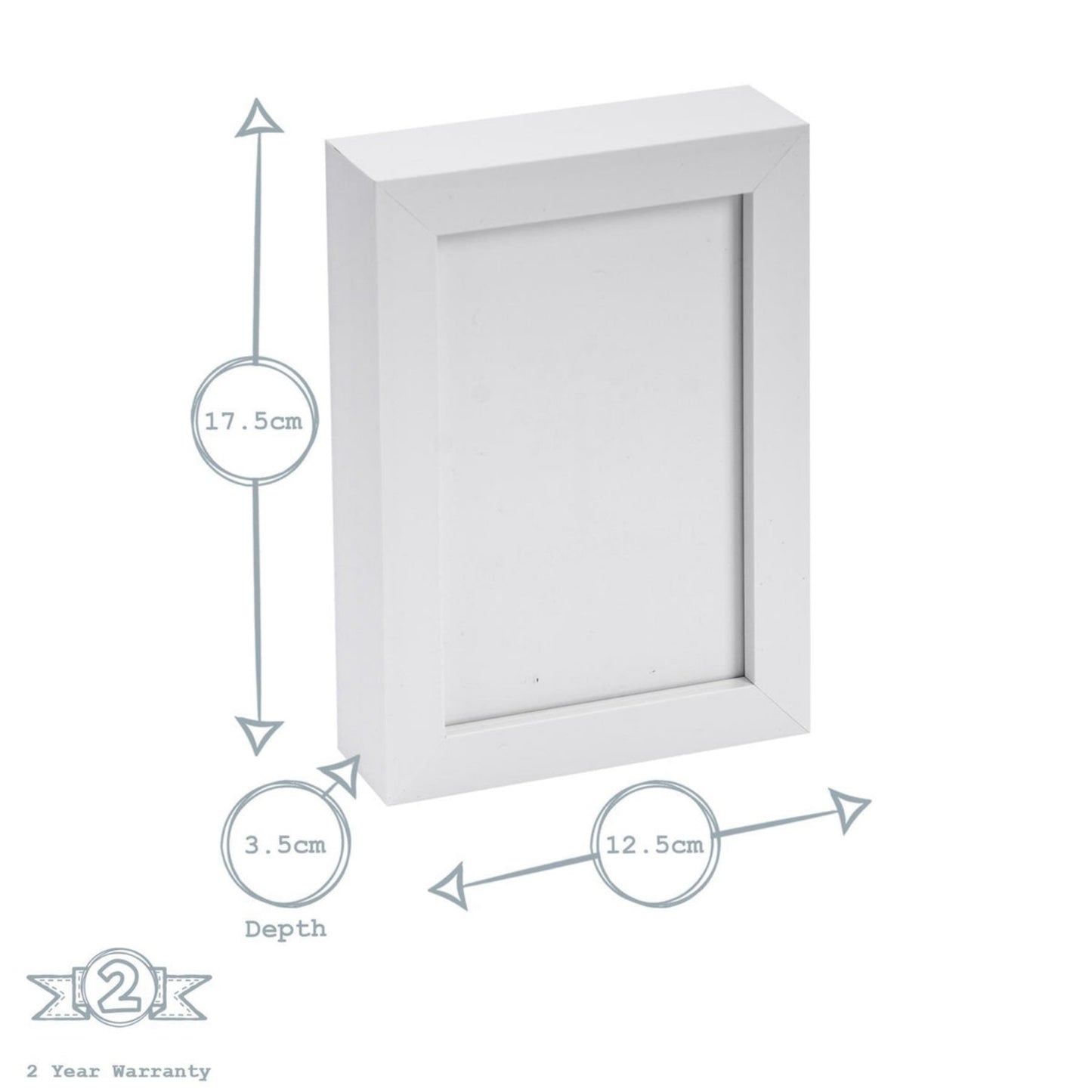 Nicola Spring White 4"x 6" 3D Box Photo Frame Picture or Greeting Card Display