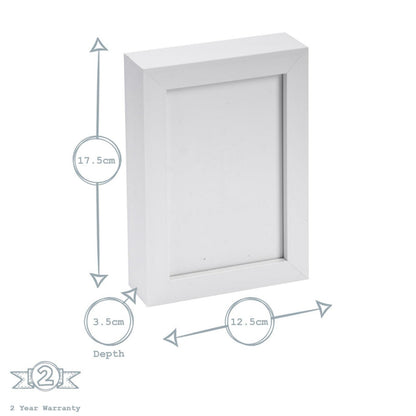 Nicola Spring White 4"x 6" 3D Box Photo Frame Picture or Greeting Card Display