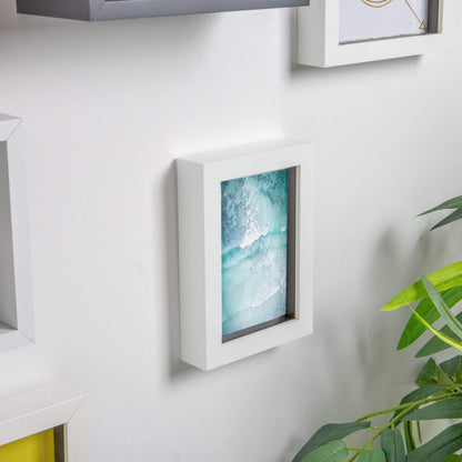 Nicola Spring White 4"x 6" 3D Box Photo Frame Picture or Greeting Card Display