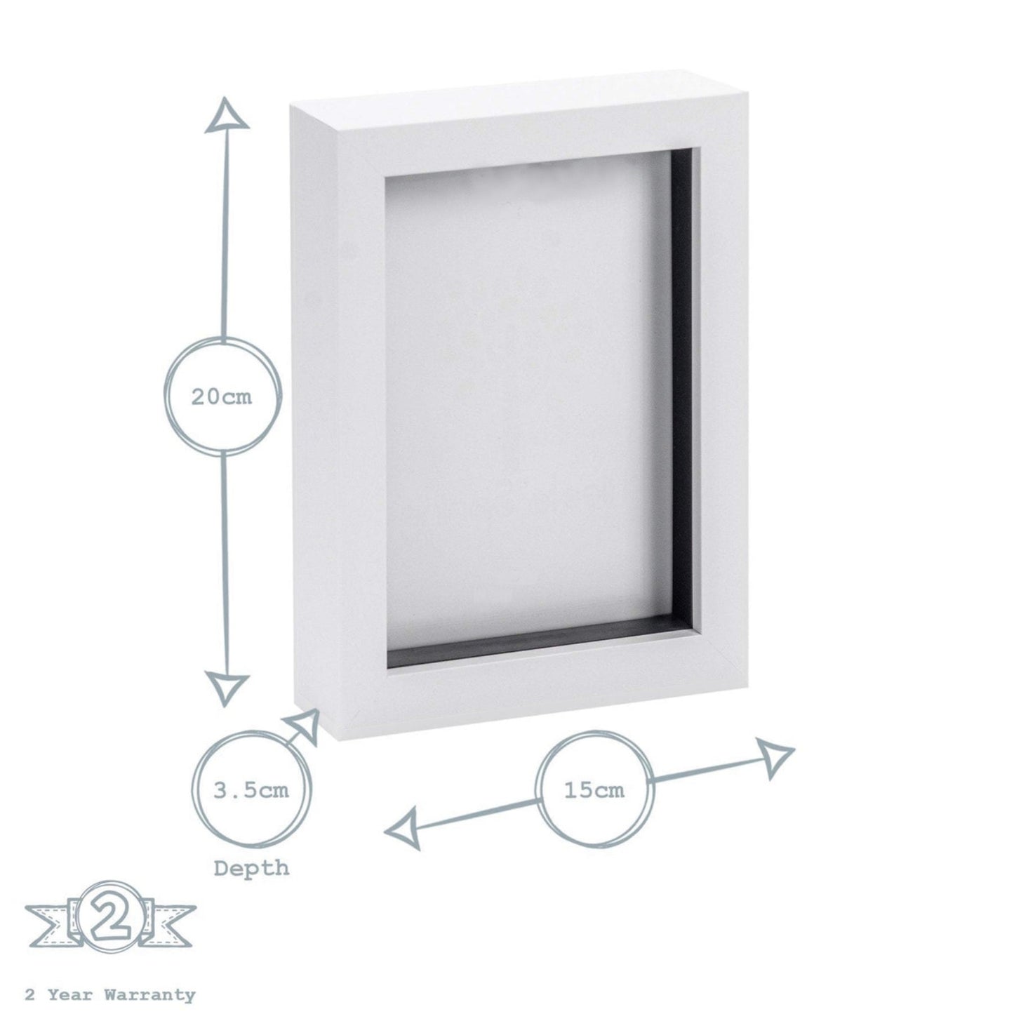 Nicola Spring White 5"x 7" 3D Box Photo Frame Picture or Greeting Card Display