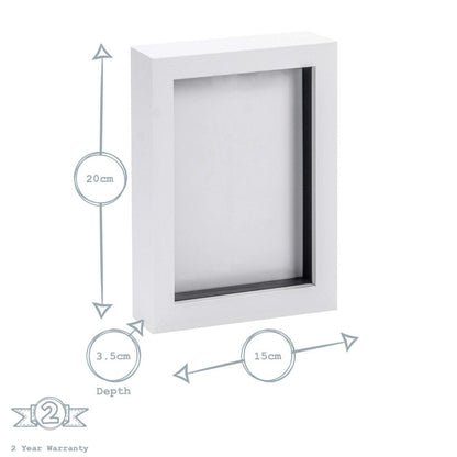Nicola Spring White 5"x 7" 3D Box Photo Frame Picture or Greeting Card Display