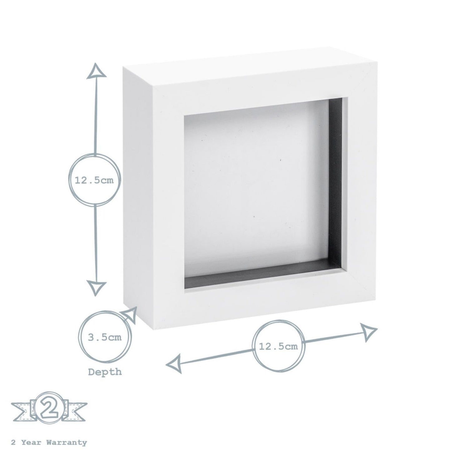Nicola Spring White 4"x 4" 3D Box Photo Frame Picture or Greeting Card Display