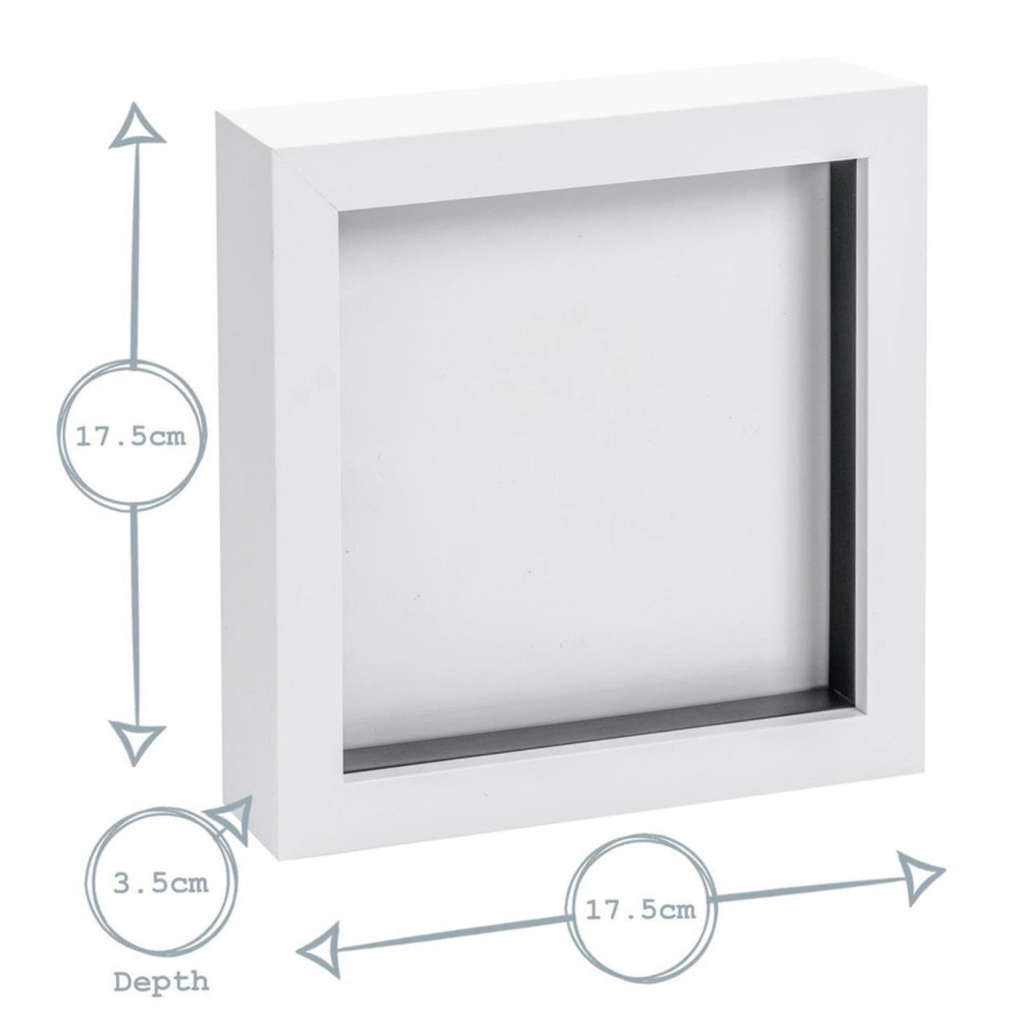 Nicola Spring White 6"x 6" 3D Box Photo Frame Picture or Greeting Card Display
