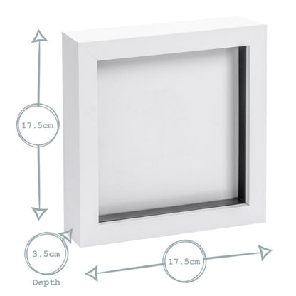 Nicola Spring White 6"x 6" 3D Box Photo Frame Picture or Greeting Card Display