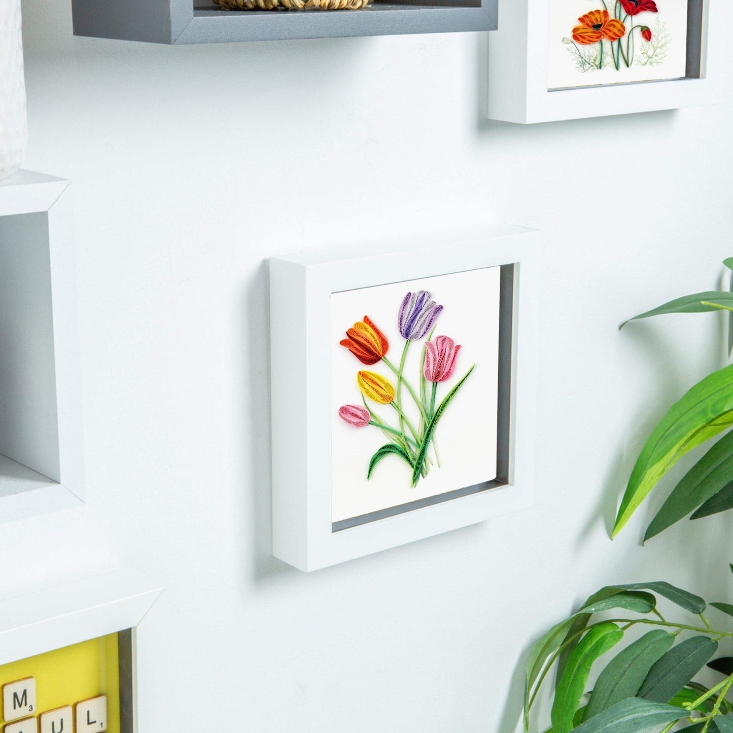 Nicola Spring White 6"x 6" 3D Box Photo Frame Picture or Greeting Card Display