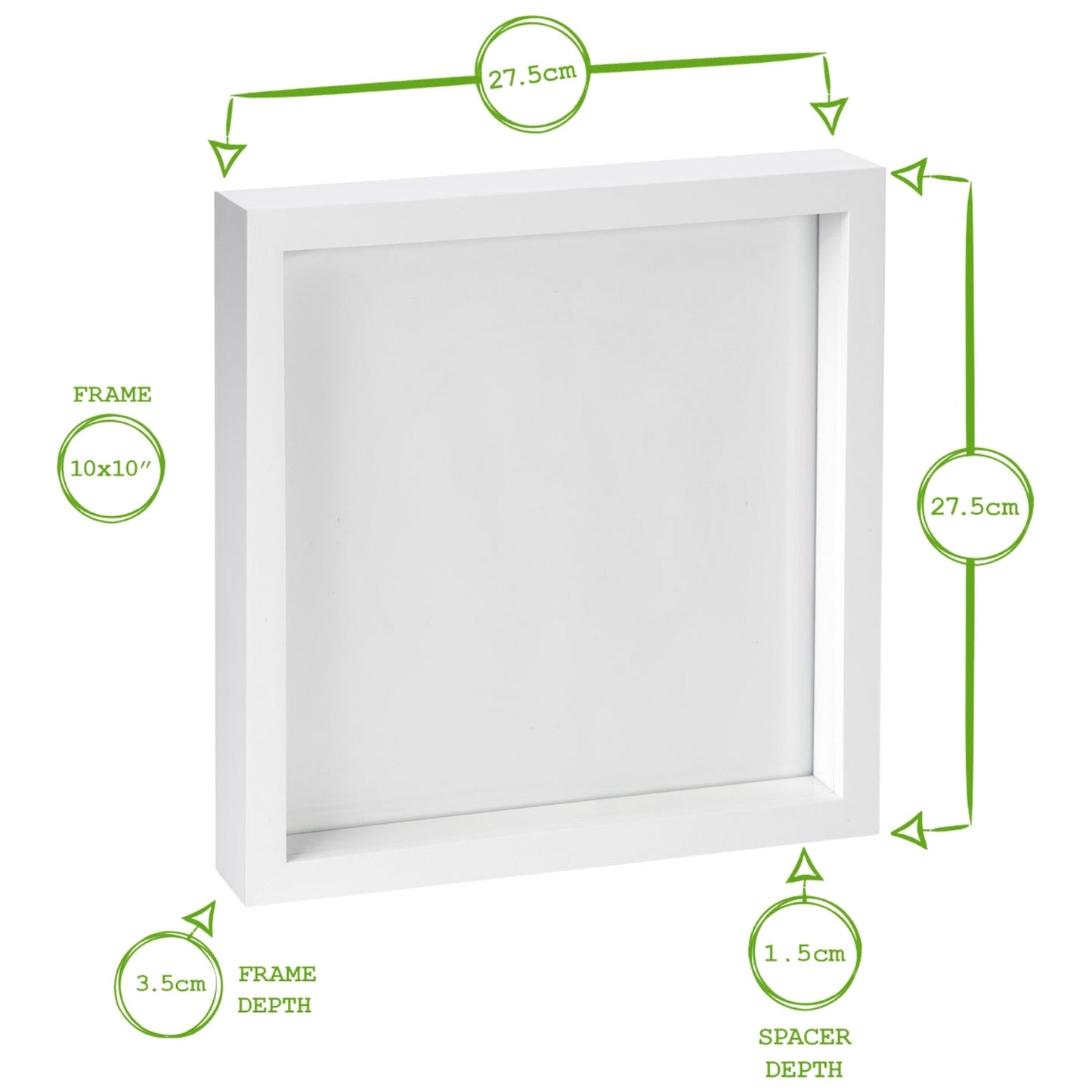 Nicola Spring White 10"x 10" 3D Box Photo Frame Picture or Greeting Card Display