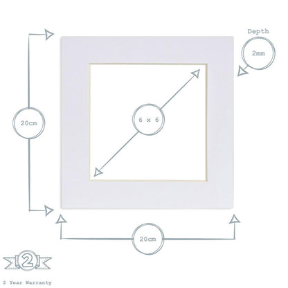 Nicola Spring 6"x 6" Picture Mount For 8"x 8" Frame Square Greeting Card Display