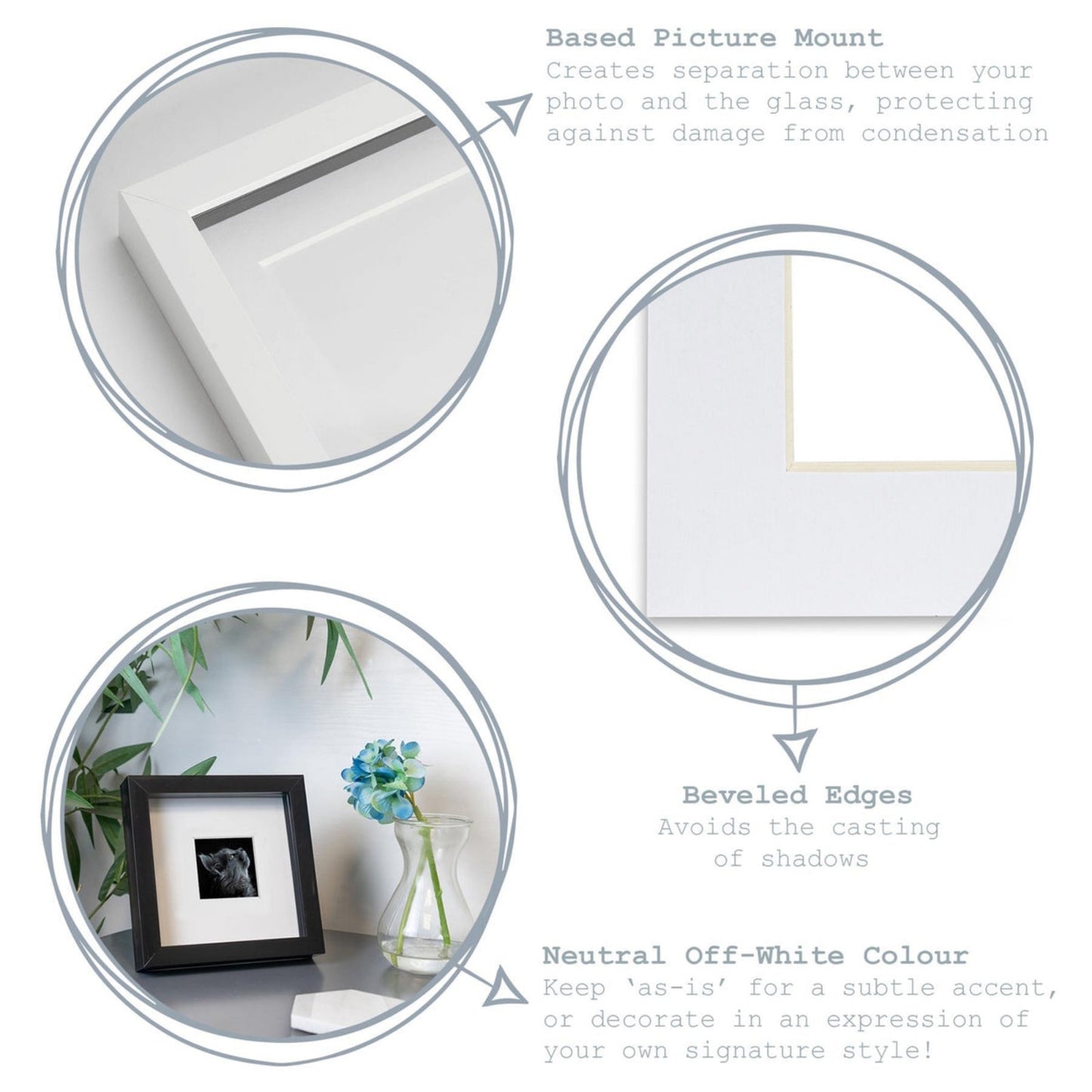 Nicola Spring 6"x 6" Picture Mount For 10"x 10" Frame Greeting Card Display
