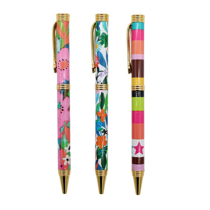 Paper Salad Stationery Pen Set Of 3 Pens In Gift Box Colourful Designs Gift Idea