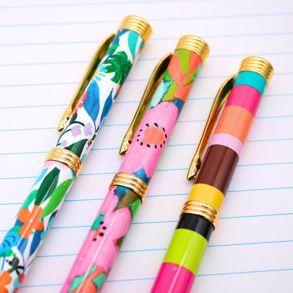 Paper Salad Stationery Pen Set Of 3 Pens In Gift Box Colourful Designs Gift Idea