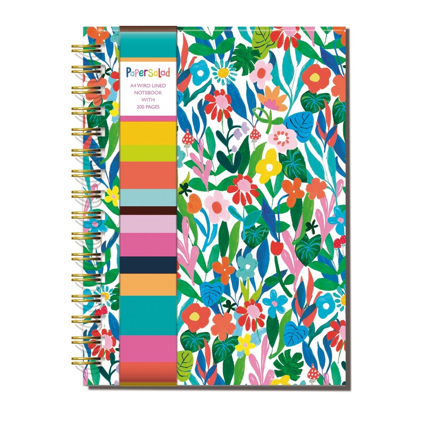 Paper Salad Stationery A4 Journal Colourful Floral Wire-Bound Notebook Gift Idea