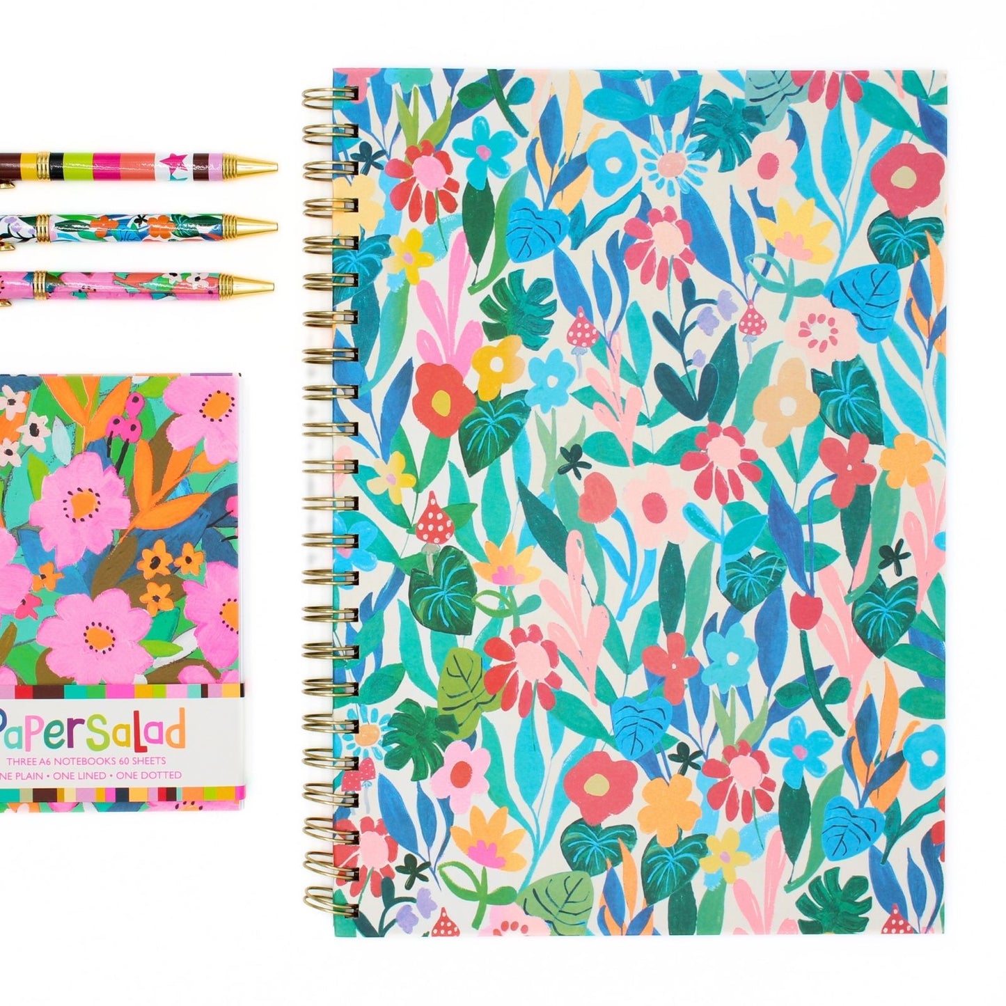 Paper Salad Stationery A4 Journal Colourful Floral Wire-Bound Notebook Gift Idea
