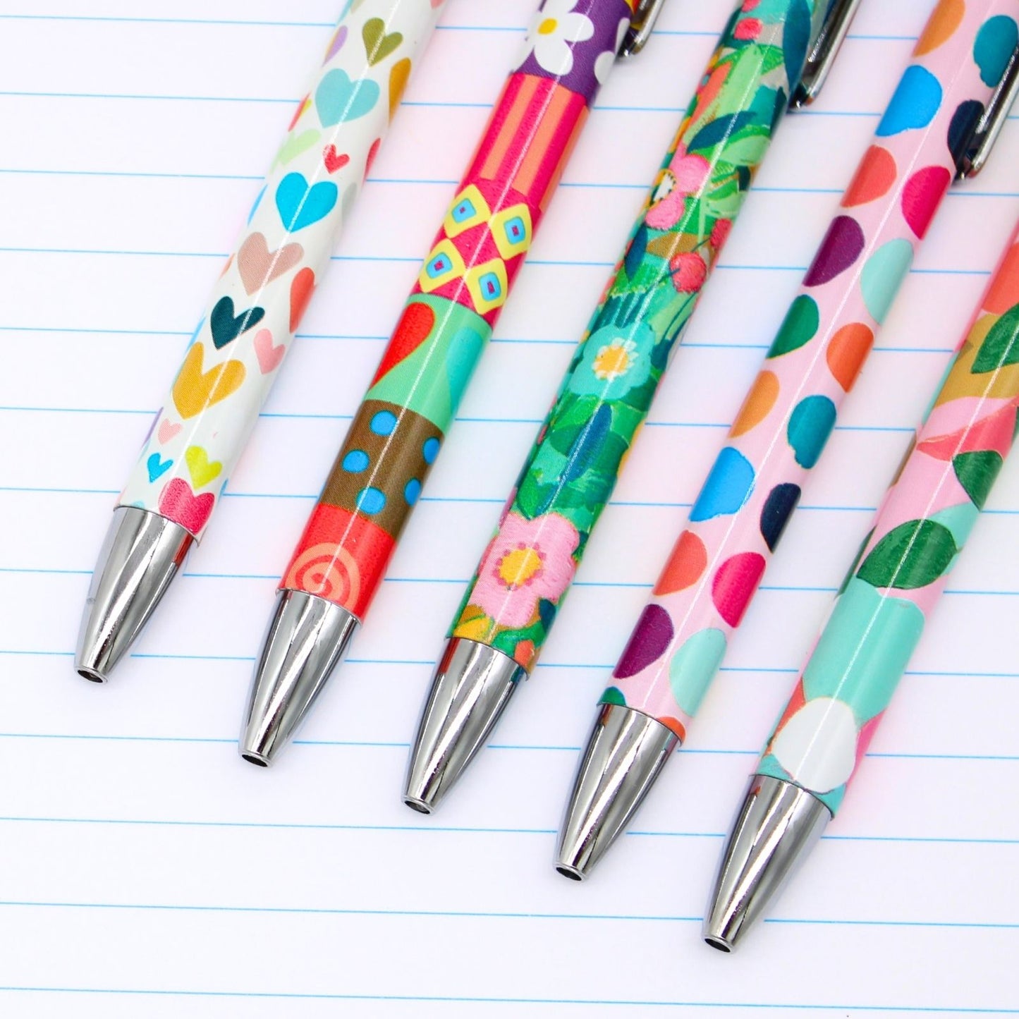 Paper Salad Stationery Pen Set Of 5 Assorted Gel Pens In Gift Box Gift Idea