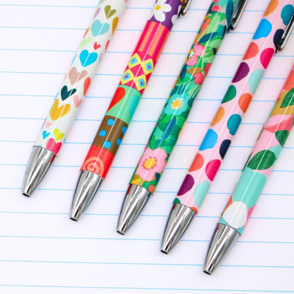 Paper Salad Stationery Pen Set Of 5 Assorted Gel Pens In Gift Box Gift Idea