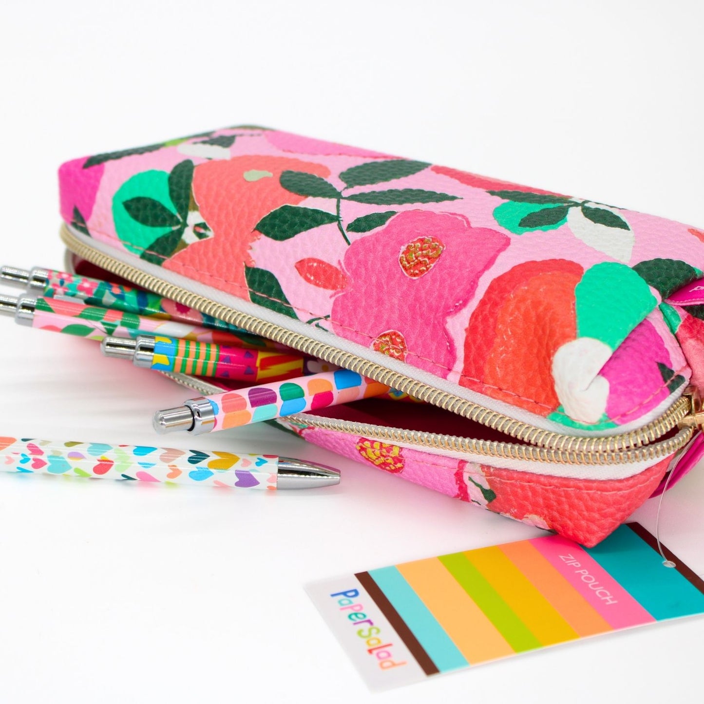 Paper Salad Stationery Zip Pouch Floral Pencil Case Colourful Floral Gift Idea