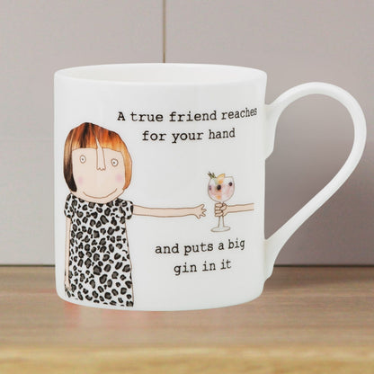 Rosie Made A Thing A True Friend Big Gin Mug In Gift Box Cheers To Friendship
