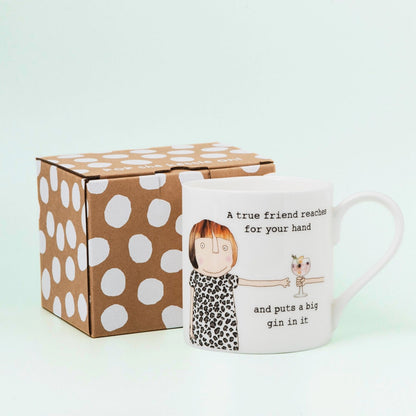 Rosie Made A Thing A True Friend Big Gin Mug In Gift Box Cheers To Friendship