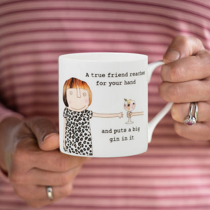 Rosie Made A Thing A True Friend Big Gin Mug In Gift Box Cheers To Friendship
