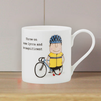 Rosie Made A Thing Magnificent In Cycling Lycra Mug In Gift Box Cheeky For Him