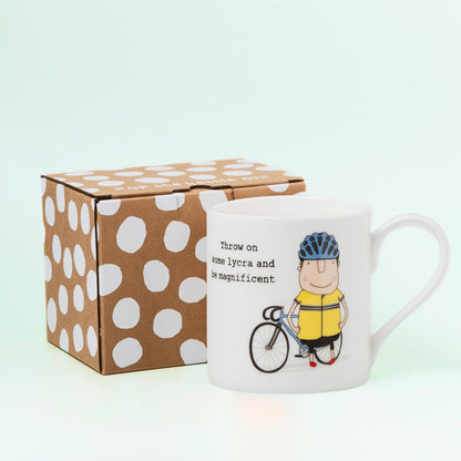 Rosie Made A Thing Magnificent In Cycling Lycra Mug In Gift Box Cheeky For Him
