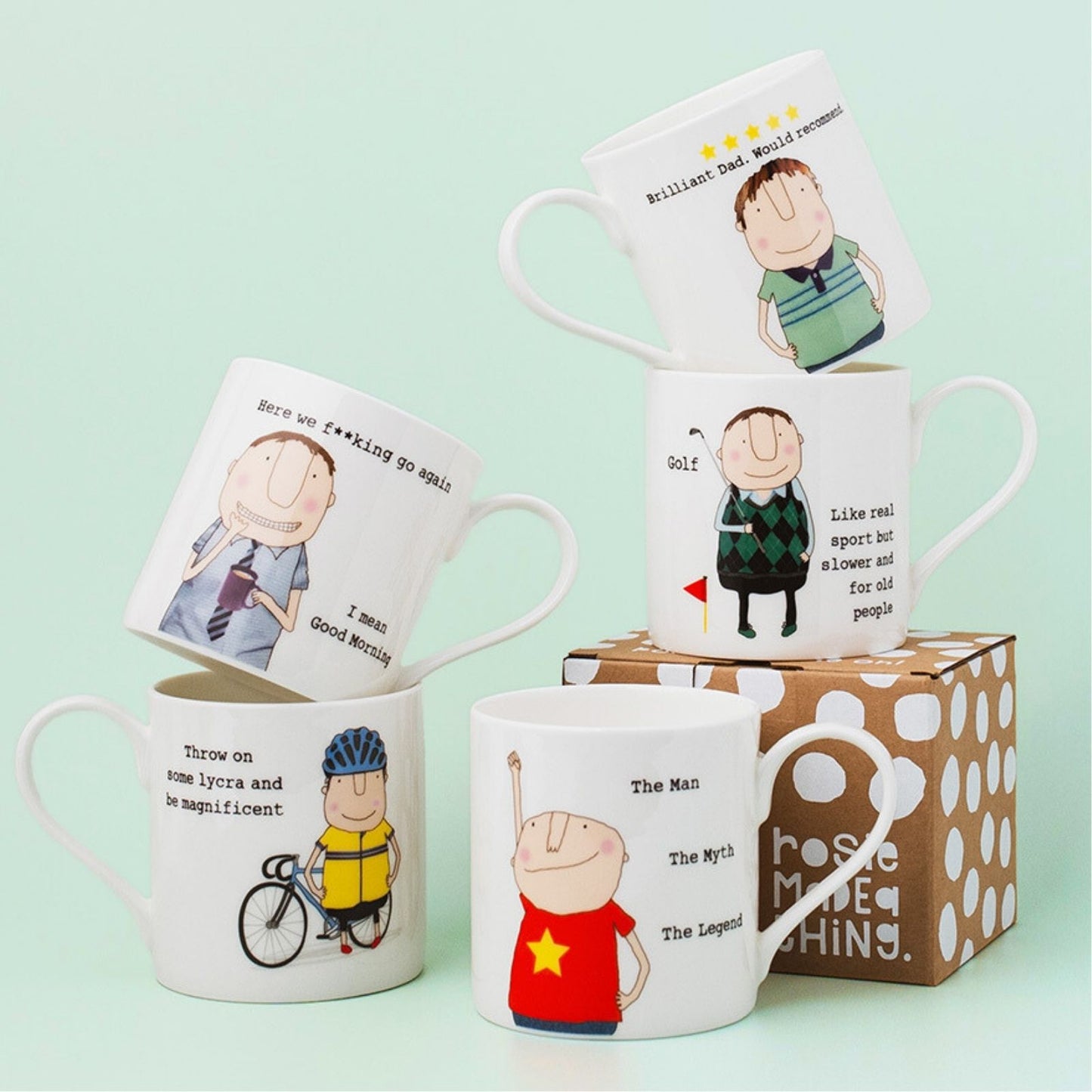 Rosie Made A Thing Brilliant Dad 5 Stars Mug In Gift Box Celebrating Fathers
