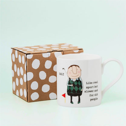 Rosie Made A Thing Golf Like A Real Sport Mug In Gift Box Cheeky Aged Golfer