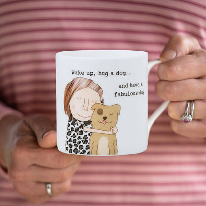 Rosie Made A Thing Wake Up & Hug A Dog Mug In Gift Box For Dog Mum