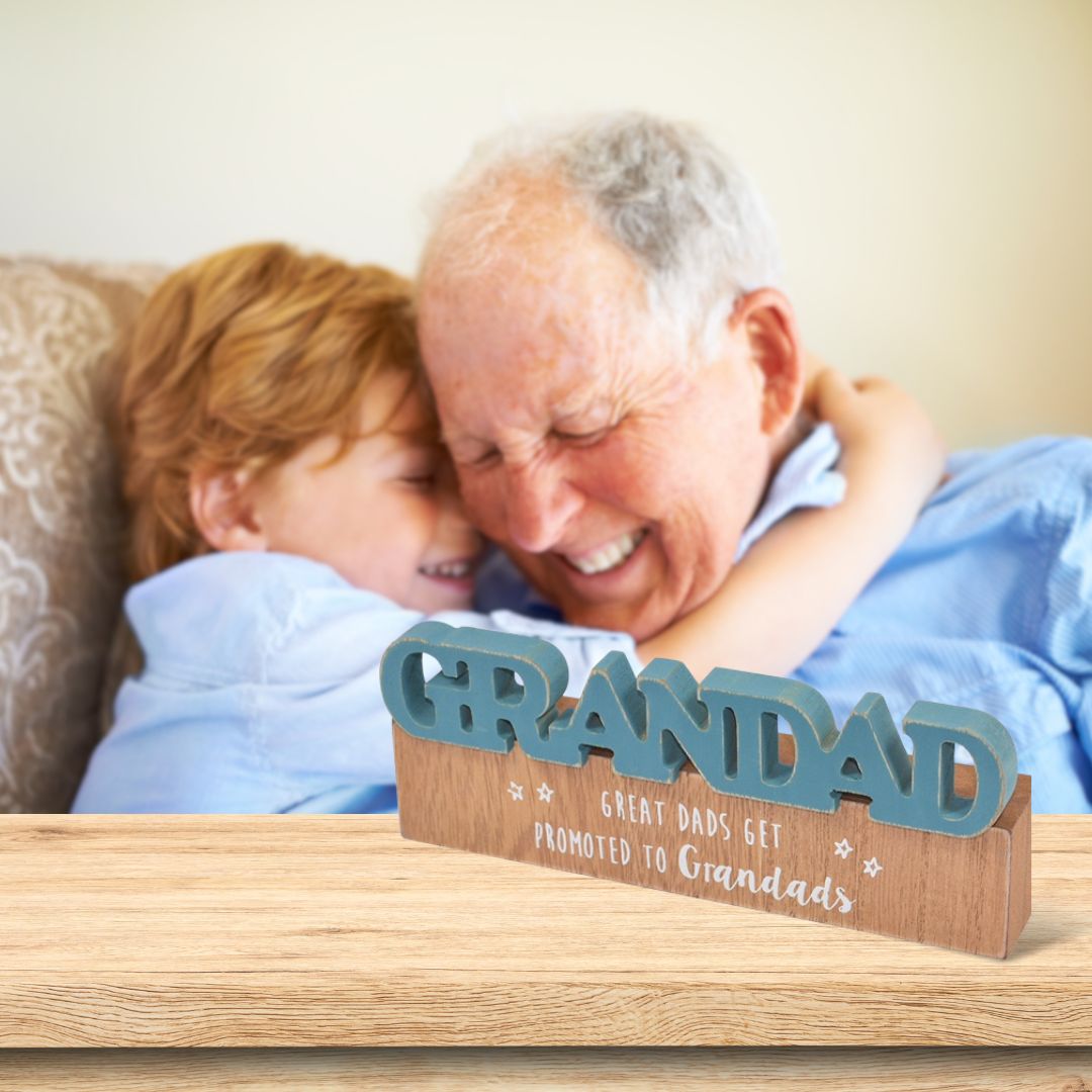 Grandad Sentiments From The Heart Word Block Plaque