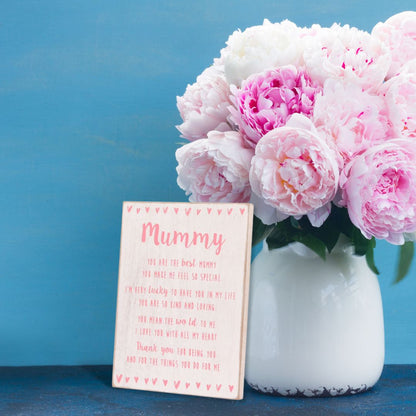 Special Mummy Sentiments From The Heart Freestanding Wooden Plaque