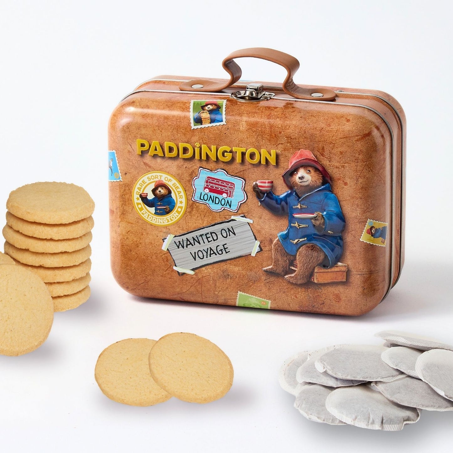 Paddington Bear Suitcase Gift Tin Contaning Shortbread Bisuits & Tea