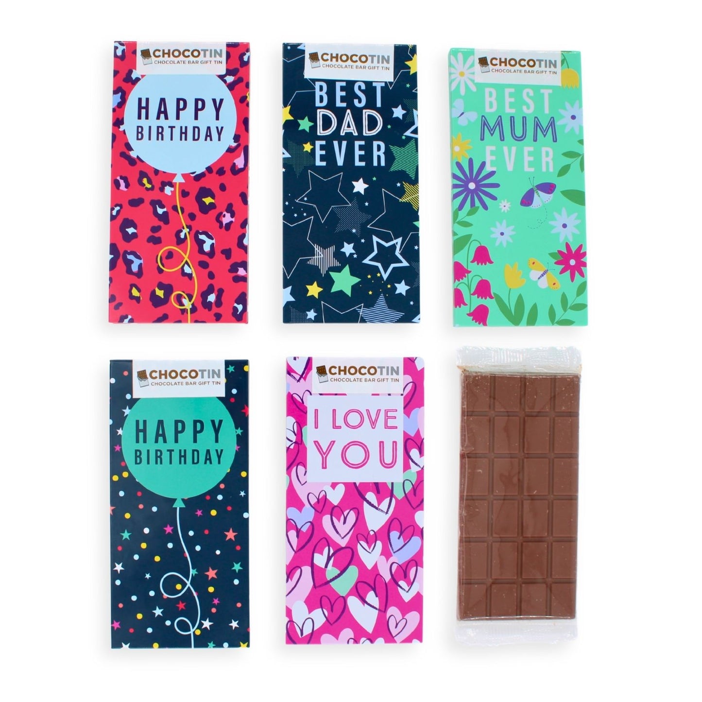 Happy Birthday Red Chocolate Bar Gift Tin Chocotin Confectionery Gift Idea