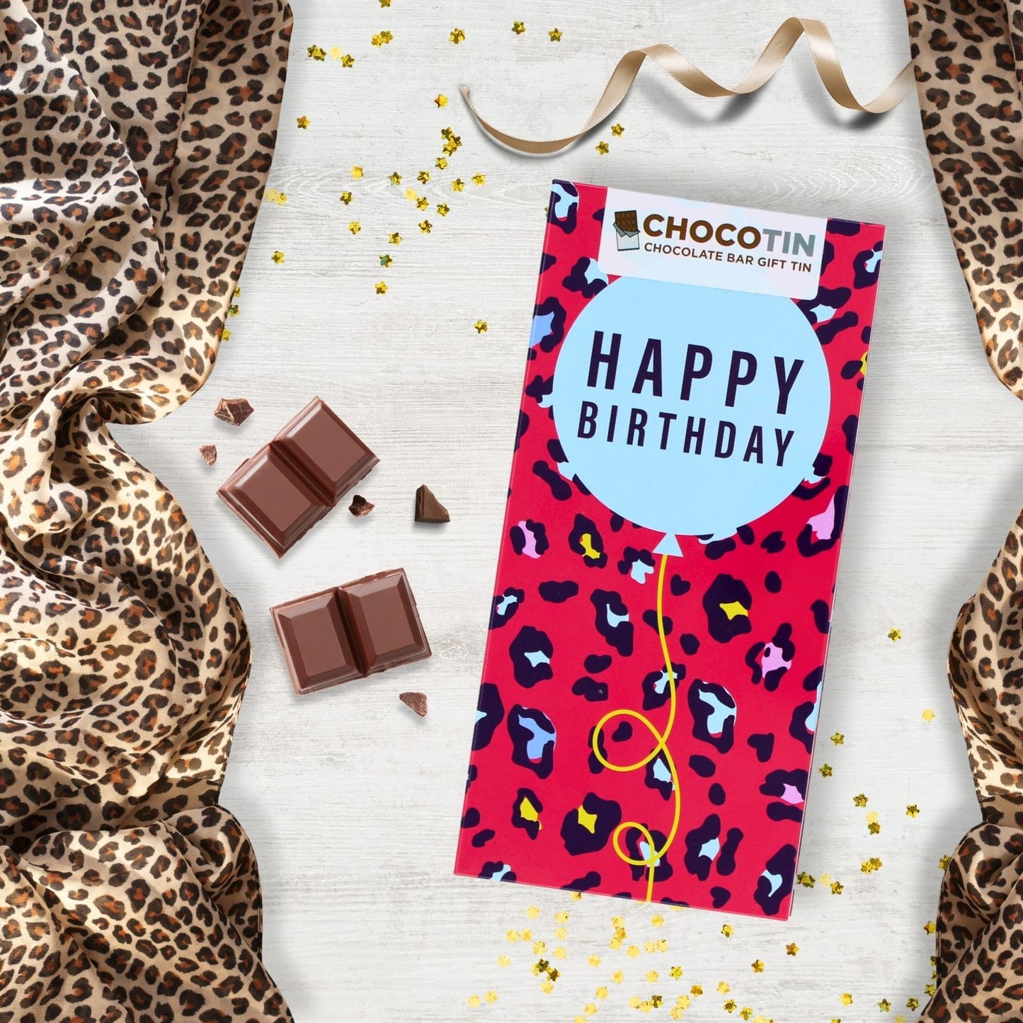 Happy Birthday Red Chocolate Bar Gift Tin Chocotin Confectionery Gift Idea