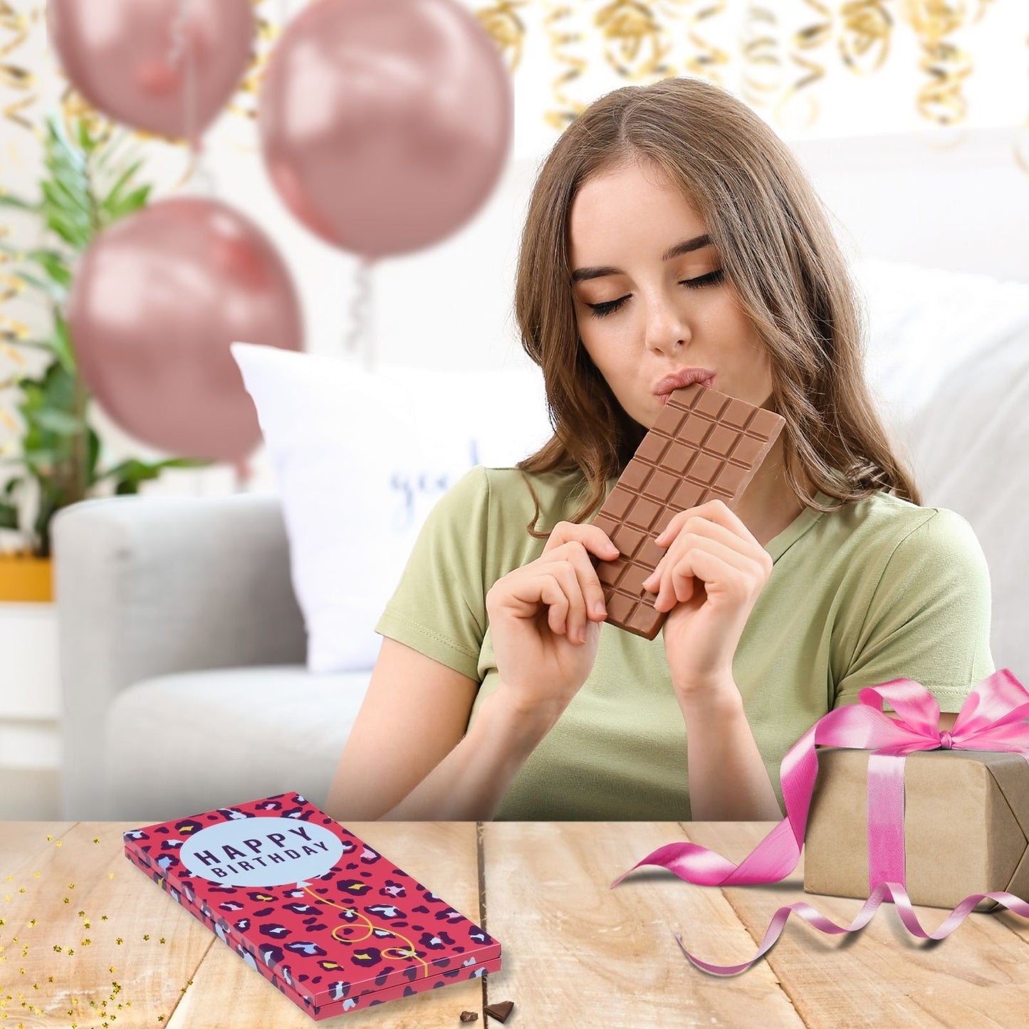 Happy Birthday Red Chocolate Bar Gift Tin Chocotin Confectionery Gift Idea