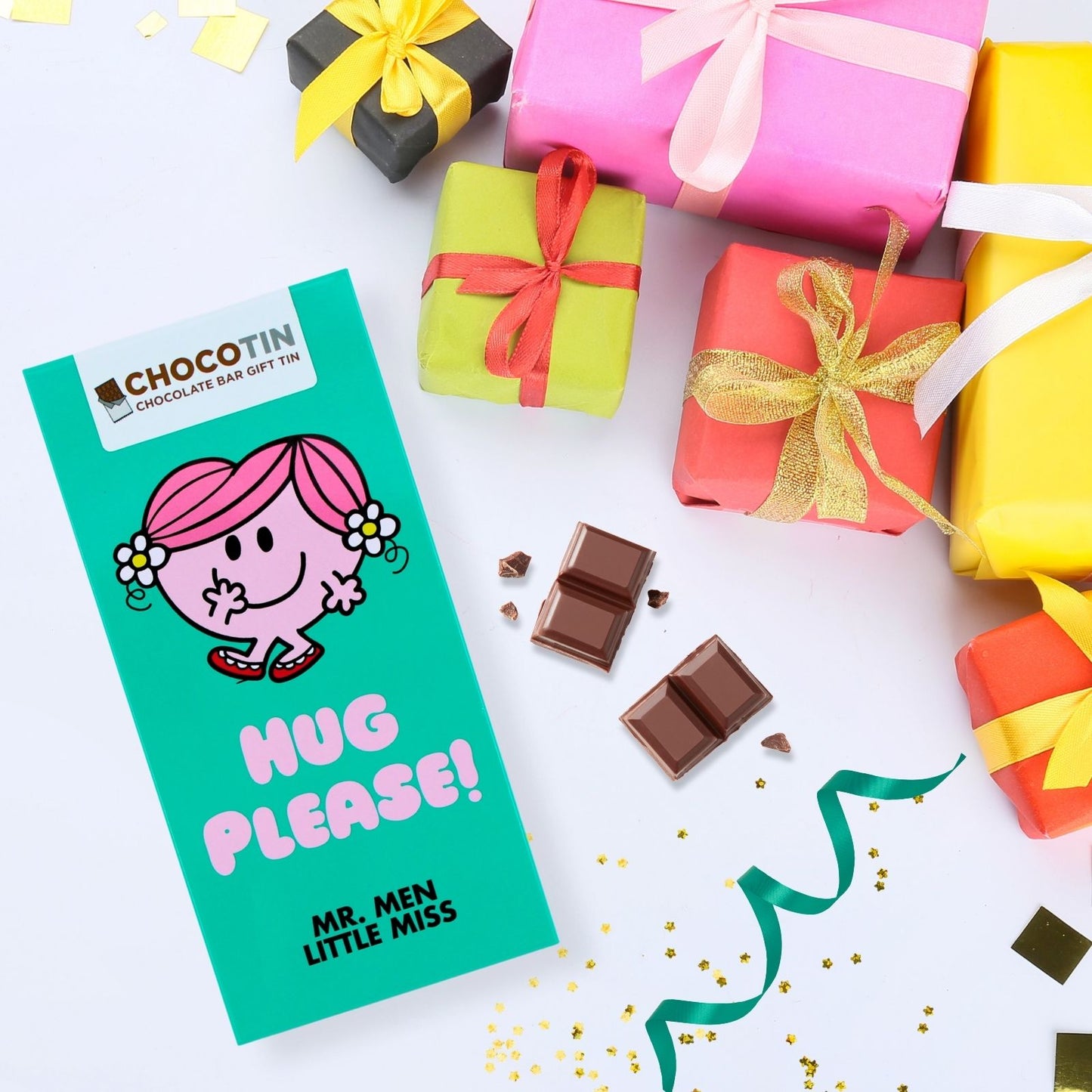 Mr. Men Little Miss 'Hug Please' Chocolate Bar Gift Tin Collectable Gift
