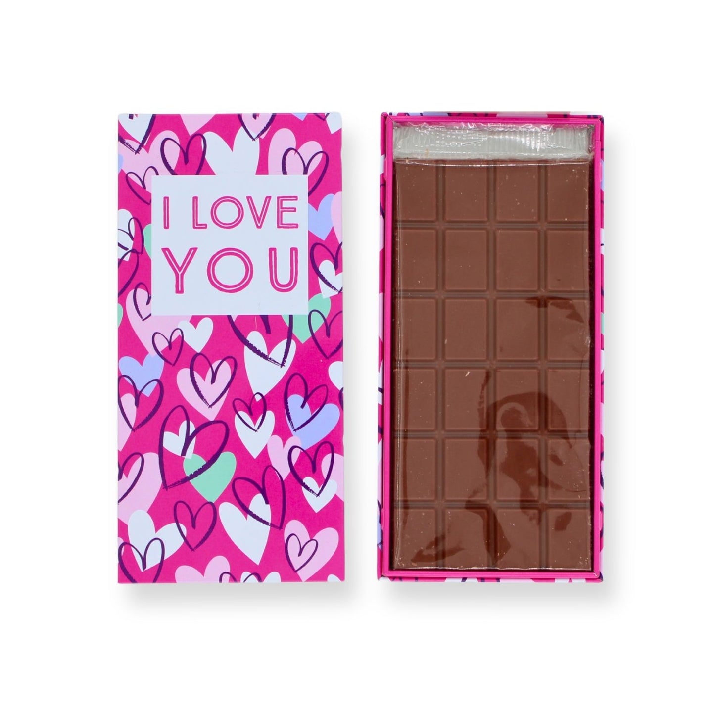 I Love You Pink Hearts Chocolate Bar Gift Tin Chocotin Confectionery Gift Idea