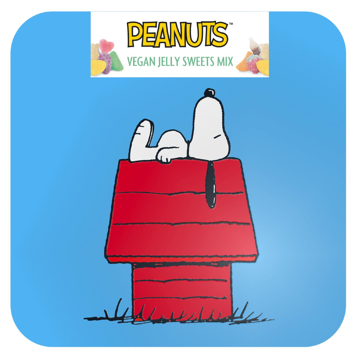 Snoopy Vegan Jelly Sweets In A Collectable Blue Metal Keepsake Tin