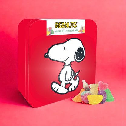 Snoopy Vegan Jelly Sweets In A Collectable Red Metal Keepsake Tin