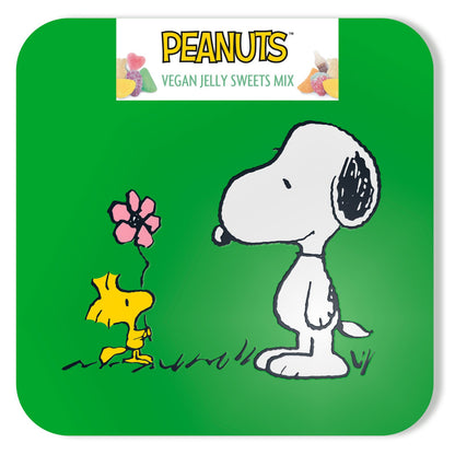 Snoopy Vegan Jelly Sweets In A Collectable Green Metal Keepsake Tin
