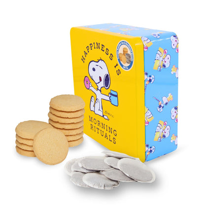 Peanuts Snoopy Breakfast Tea & Shortbread Biscuits Gift Tin Collectable Gift