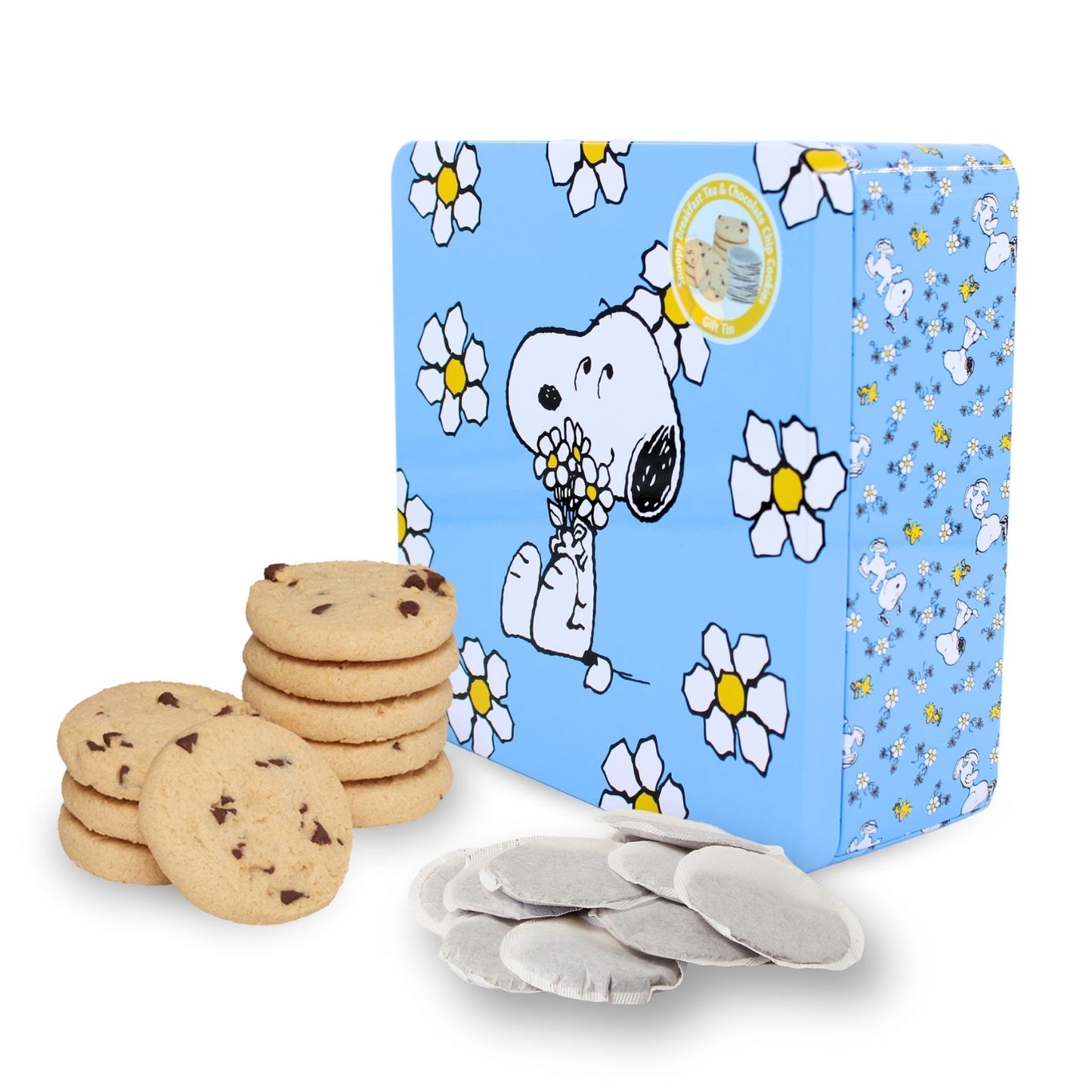 Peanuts Snoopy Breakfast Tea & Chocolate Chip Cookies Gift Tin Collectable Gift